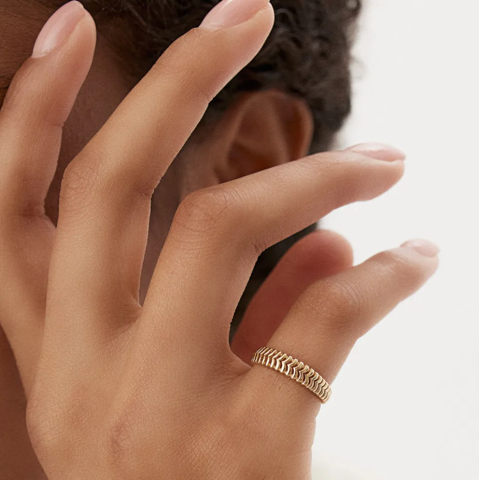 14k Unique Statement Stacking Gold Ring