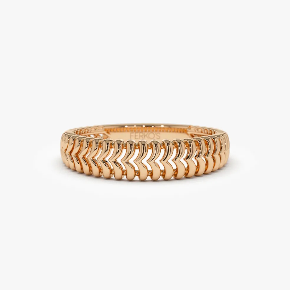 14k Unique Statement Stacking Gold Ring