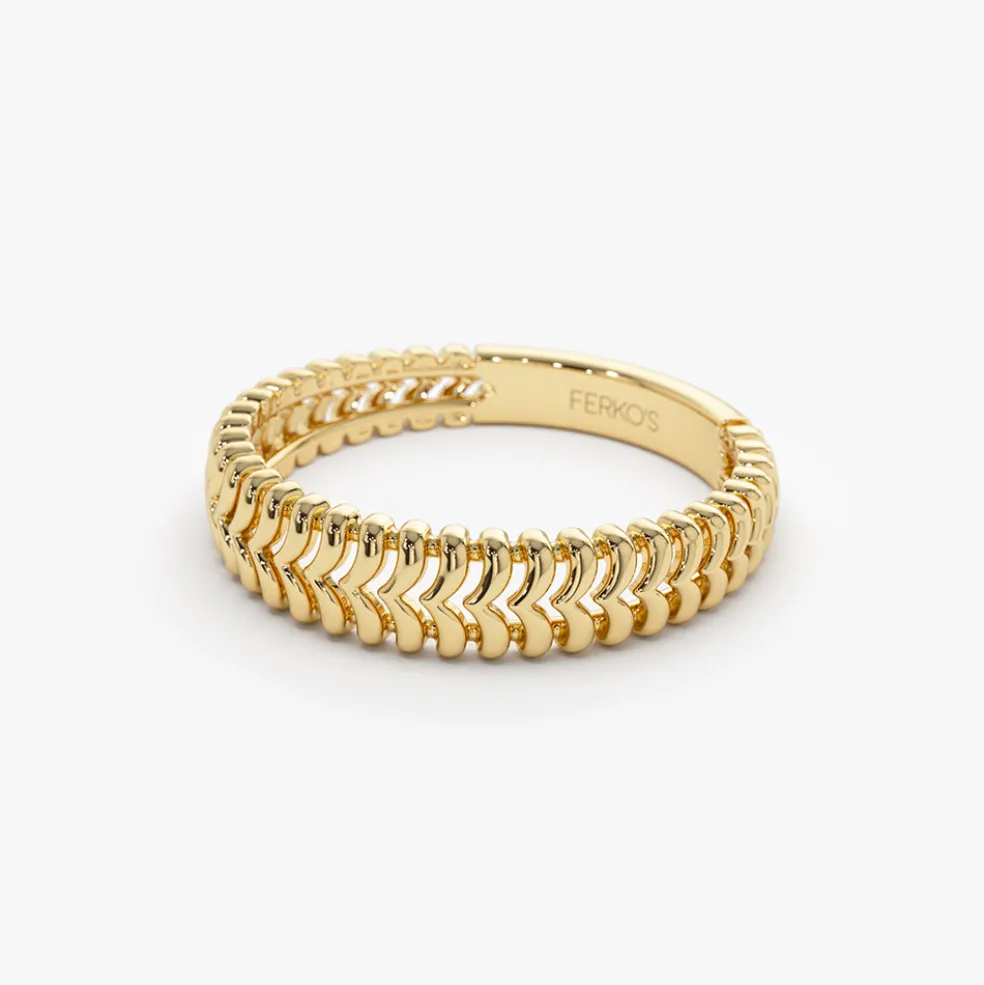 14k Unique Statement Stacking Gold Ring