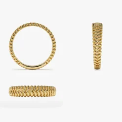 14k Unique Statement Stacking Gold Ring