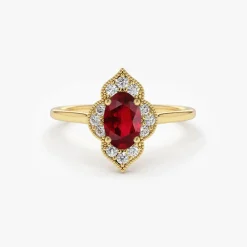 14k Victorian Genuine Ruby Ring