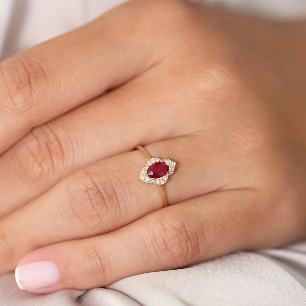 14k Victorian Genuine Ruby Ring