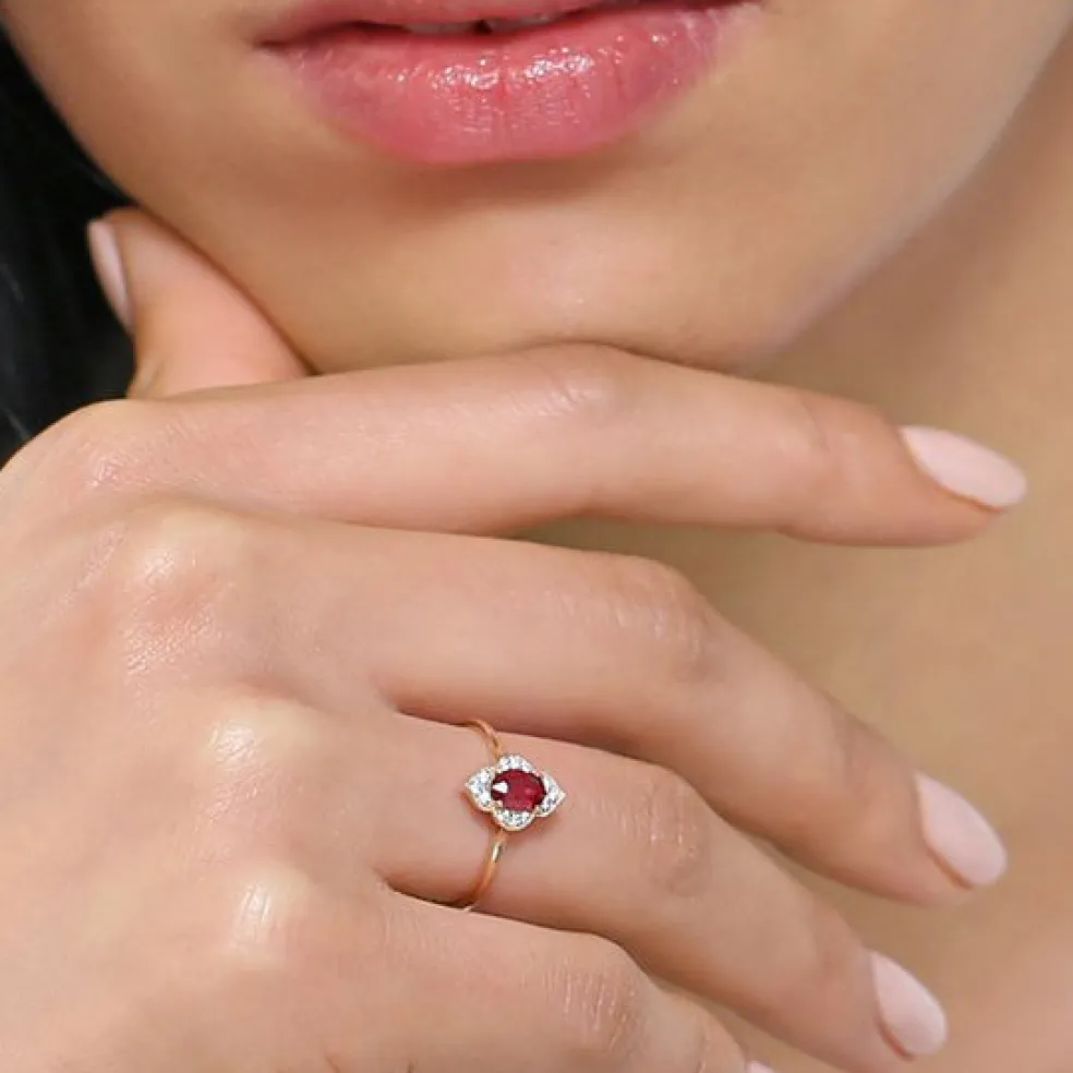 14k Victorian Genuine Ruby Ring