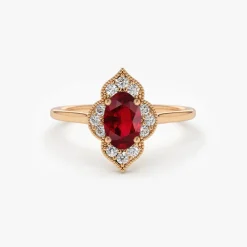 14k Victorian Genuine Ruby Ring
