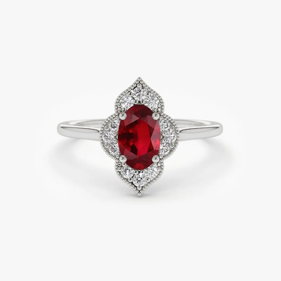 14k Victorian Genuine Ruby Ring
