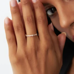 14k Vintage Inspired Baguette Diamond Wedding RIng