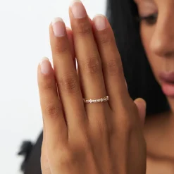 14k Vintage Inspired Baguette Diamond Wedding RIng
