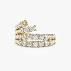 14k Wave Diamond Statement Ring