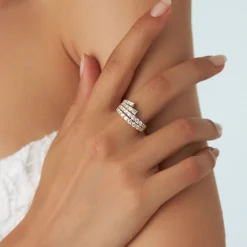 14k Wave Diamond Statement Ring