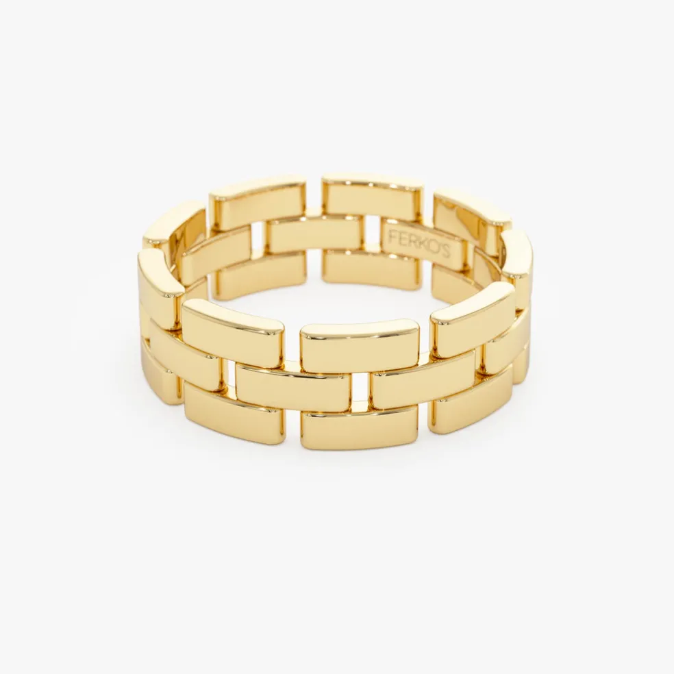 14k Wide Chain Link Ring