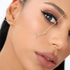 14K Wire Script Custom Name Necklace