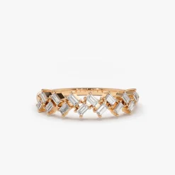 14K Zig Zag Baguette Diamond Ring