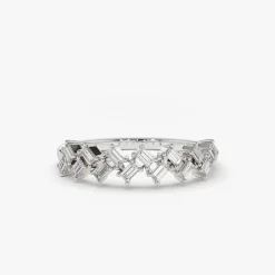 14K Zig Zag Baguette Diamond Ring