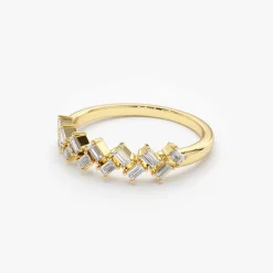14K Zig Zag Baguette Diamond Ring
