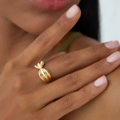 14Kt Bold 10mm Sculpted Dome Ring
