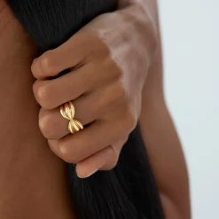 14Kt Bold 10mm Sculpted Dome Ring