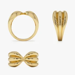 14Kt Bold 10mm Sculpted Dome Ring