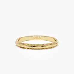 14kt Milgraine Edge Wedding Band