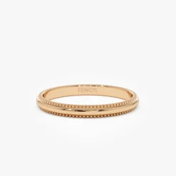 14kt Milgraine Edge Wedding Band