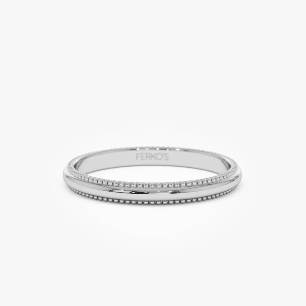 14kt Milgraine Edge Wedding Band