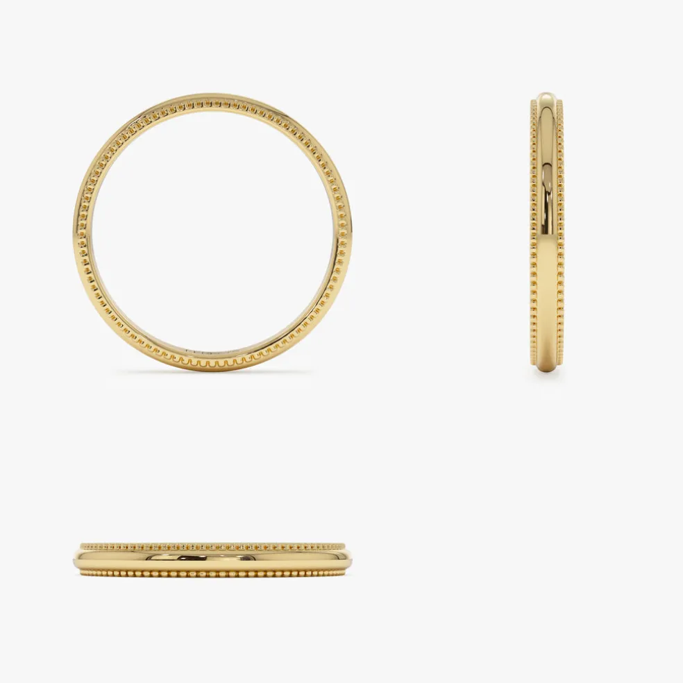 14kt Milgraine Edge Wedding Band