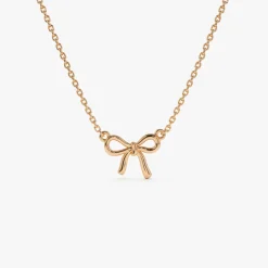 14Kt Plain Gold Ribbon Necklace