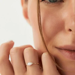 Marquise Baguette Diamond Ring in 14K