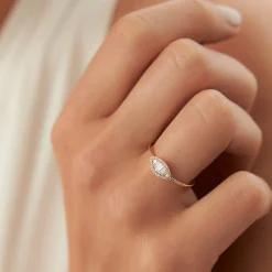 Marquise Baguette Diamond Ring in 14K