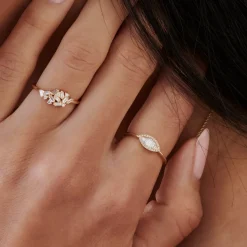 Marquise Baguette Diamond Ring in 14K