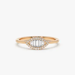 Marquise Baguette Diamond Ring in 14K