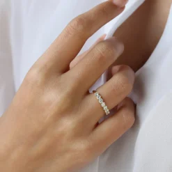 Platinum 7 Stone Basket Setting Diamond Wedding Ring 0.70ctw