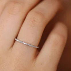 Platinum Micro Pave Diamond Eternity Ring