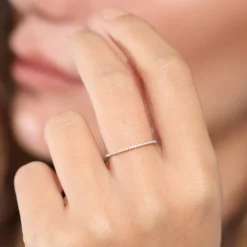 Platinum Micro Pave Diamond Eternity Ring